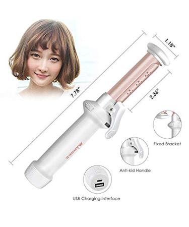 Portable Cordless Curling Iron for Loose Curls | USB Rechargeable Ceramic Wand | Travel Hair Straightener & Curler | Wet & Dry Use - Buy Online on GoSupps.com