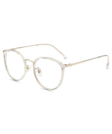 Firmoo Blue light filter Reading glasses with presumption women men anti blue light reading glasses computer glasses visual gaming glasses reading help reading glasses glare -free scratch -resistant 2.0x clear gold