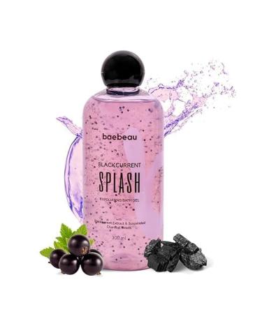 Blackcurrant Splash Exfoliating Body Wash & Shower Gel For Men & Women with Blackcurrant & Charcoal Beads for Gentle Exfoliation & Smooth Skin - 300ml