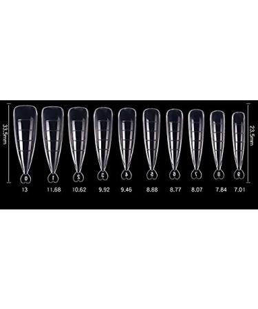 10 Stiletto Dual Tips - Transparent Extension Templates for Acrylic Gel & Acrylic | Length Guide Included | Dual5071 - Buy Online on GoSupps.com