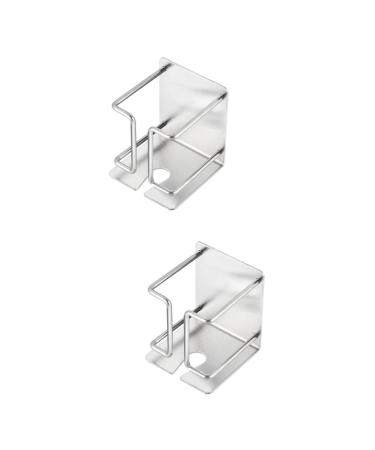 Frcolor 2st razor hooker Electrician shaver razor holder made of metal razor rack made of metal electrical fabric razor glue hair dryer wall bracket comb stainless steel