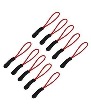 Jooks 10 pieces Zipper Zipper Pull Zipper Zipper Zipper Pendant Zipper Rip pendant zipper Kordel zipper Tags red