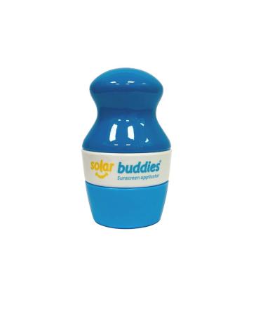 Solar Buddies Refillable Roll On Sponge Applicator For Kids Adults Families Travel Size Holds 100ml Travel Friendly for Sunscreen Suncream and Lotions Full Blue