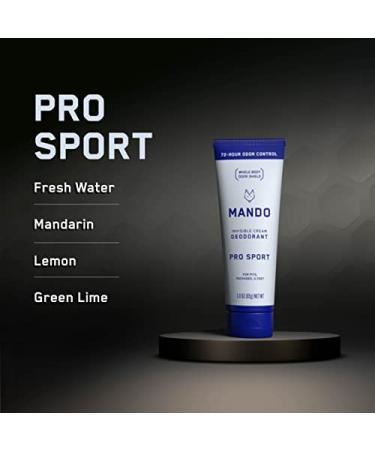 Mando Whole Body Deodorant For Men - Invisible Cream - 72 Hour Odor Control - Aluminum Free Baking Soda Free Skin Safe - 3 ounce (Pack of 2) - Pro Sport Pro Sport 3 Ounce (Pack of 2) - Buy Online on GoSupps.com