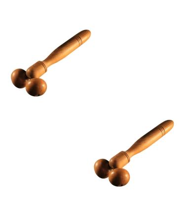 Lalafina 2st Face massage made of wood skin care tool Eye massage devices Eye fatigue Head scratchy yoga tensioning rod Shroelter massage device massage radrap H lzern roll bamboo 3d 19 5 2cmx2pcs wood colorx2st