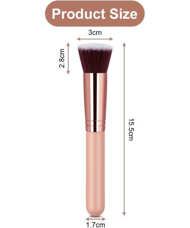 AOOWU Foundation Brush Premium Makeup Brush for Liquid Makeup Flat Top Foundation Brush Concealer Brush Multifunctional Face Brush for Liquid Cream Blending Buffing Powder Cosmetics 1 pcs - Pink gold - Buy Online on GoSupps.com