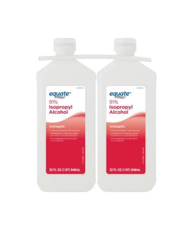 Equate 91% Isopropyl Alcohol Liquid Antiseptic 32 fl oz Twin Pack