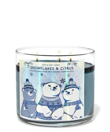 Snowflakes & Citrus 3 Wick Candle 14.5 oz / 411 g