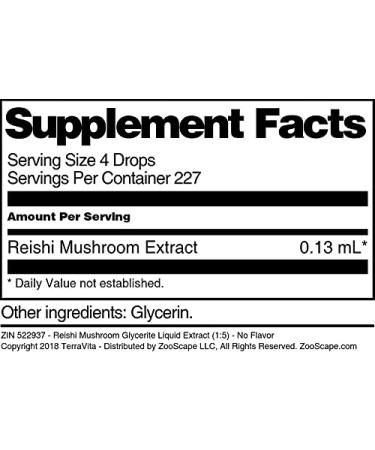 Reishi Mushroom Glycerite Liquid Extract (1:5) - No Flavor (1 oz ZIN: 522937) - Buy Online on GoSupps.com