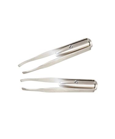 NUSITOU Stainless Steel Tweezers Led Light Eyelash Tweezer Led Eyebrow Tweezer Eyebrow Hair Removal Tweezer Lash Tweezer