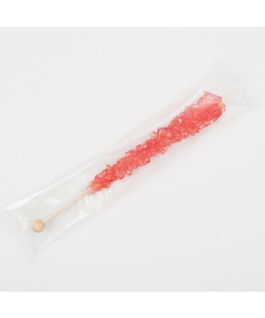 Red Strawberry Candy Sugar Crystal Rock on a Stick 12 x Lollies - Individually Wrapped - Candy Buffet Favours Cake Decorating - Drink/Cocktail Swizzle Stick Stirrers - Buy Online on GoSupps.com