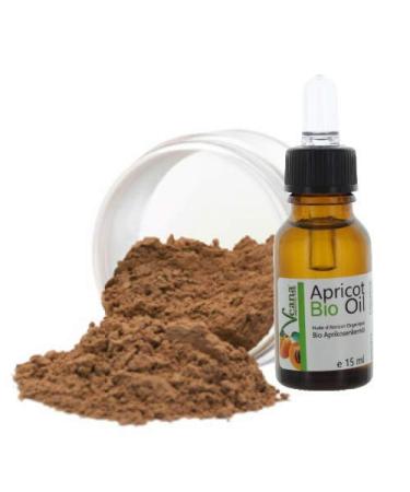 Veana Mineral foundation (6 g) + premium organic apricot kernel oil (15 ml) DE- ko certified 20 shades of colours for normal and dry skin Milk Chocolate