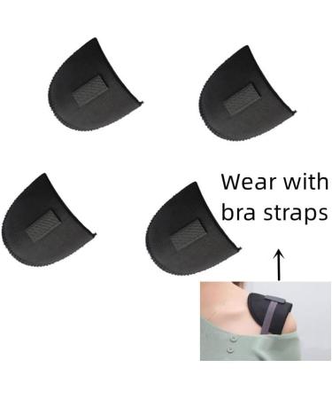 2 Pair Soft Foam Self-Adhesive Shoulder Pads for Women's Clothing - Black - Buy Online on GoSupps.com