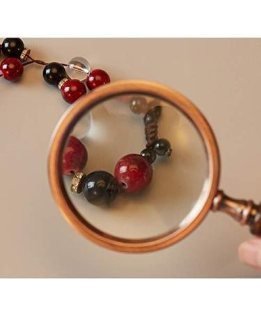 Glass 10 Times High-Grade Retro Wooden Handle Portable Children Students Elderly Reading Recognition Maintenance Elderly Glass HD Lens 90MM Good Times - Buy Online on GoSupps.com