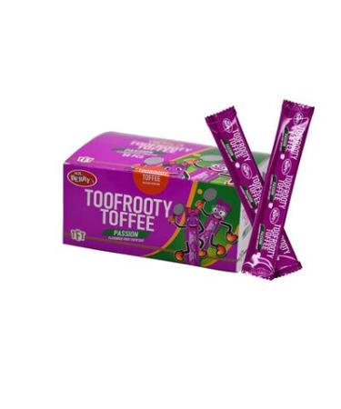 Mr. Berry's Toofrooty Toffee Passion Flavoured Fruit Chew Bar 50 Pcs (Kenyan)