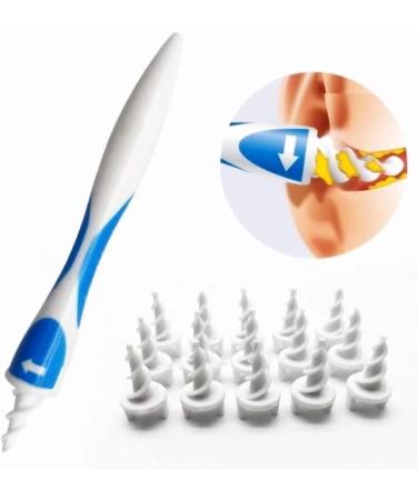 Reusable Spiral Earwax Remover Tool with 16 Soft Replacement Heads - Safe for Adults and Children - Buy Online on GoSupps.com