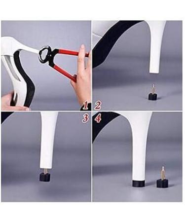 6 Pairs Black U Shaped High Heel Tips Replacement Stiletto Shoe Repair Caps for Women - 8mm x 8mm Thin Pin-2.4mm - Buy Online on GoSupps.com