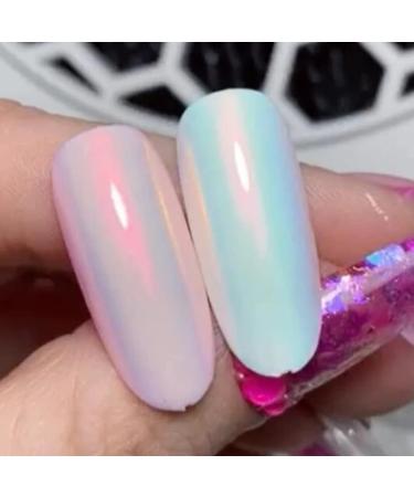 5 Pieces Pearl Glitter Nail Powder Set - Aurora Mirror & Chameleon Chrome Pigment for Stunning Nail Art - Includes 5 Colorful Sponge Brushes - Buy Online on GoSupps.com
