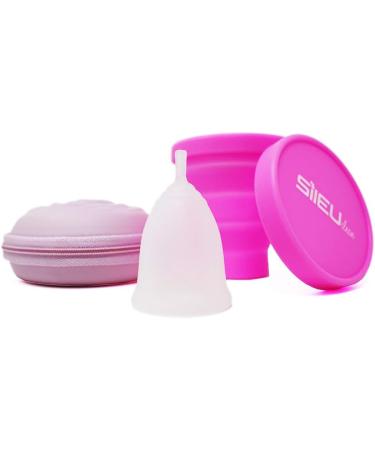 Sileu Travel Pack: Menstrual Cup Model Rose - Size S Transparent Flexible - Includes Pink Case & Folding Stylizer - Buy Online on GoSupps.com