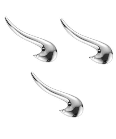 Beavorty 3pcs Metal Acupuncture Stick Massager Tool Eye Acupoint Scraper Eye Roller Face Scraper Face Acupoint Scraper Eye Scraper Zinc Alloy Massage Stick Eyes 10.00X3.20X3.00CMx3pcs Silverx3pcs