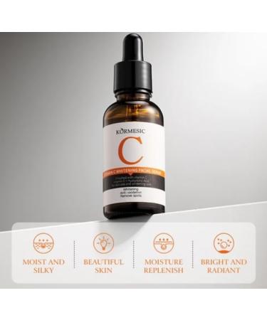Vitamin c face serum Vegan Organic skin revitaliser Blackhead remover Anti-Puffiness Moisturiser Anti-Wrinkle - Buy Online on GoSupps.com