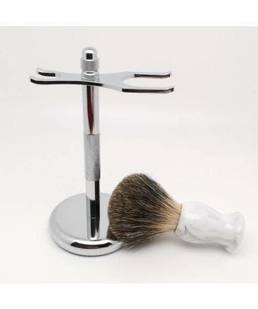 Buy NSNT Exquisite Razor Brush for Men - Pure Roof Hair Shaving Brush & Soap Holder 2.9x6 inches Silver - Buy Online on GoSupps.com