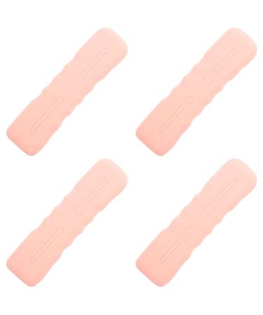 FRCOLOR 4 Pieces Silicone Makeup Brush Bag Silicone Makeup Brush Bag Silicone Makeup Brush Bags Makeup Brush Protector Travel Makeup Tool Bag pink 21x5.5cm