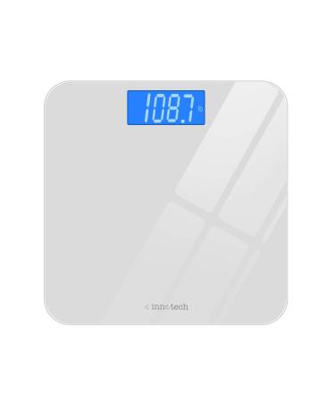 Innotech Digital Bathroom Scale with Easy-to-Read Backlit LCD (White)