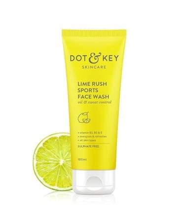 Lime Rush Sports Face Wash Deep Cleans Oil Sweat & Dirt For Refreshingly Clean & Oil Free Skin For All Skin Types | 100Ml