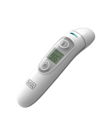 BLACK+DECKER 3-in-1 Infrared Thermometer for Kids and Adults with Fever Alarm  Forehead/Ear/Object Modes  Mute Function for Sleeping Babies  Fast Response Time and Auto Shutdown (BDXTMB100)  White
