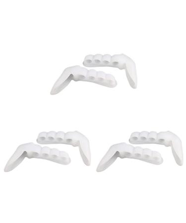 SOIMISS 3pcspair Overlapping Silicone Toes Hallux Pads Spacers Corrective Correctors Separator Valgus White Braces Toe Orthopedic of Bunion Holders Whitex3pcs mediumx3pcs