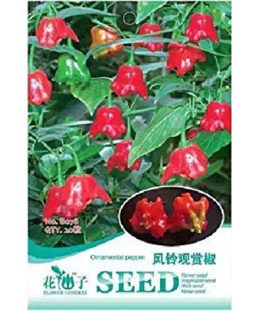 Potseed 2018 Anatolian Tulip Ornamental Pepper Seeds Original Pack 20 SeedsPack Aeolian Bell Chili Red Pepper Edible Vegetable B078