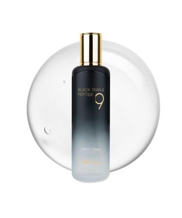 Farmstay Black Snail & Peptide 9 Perfect Toner Snail Mucin Toner for Elastic & Glow Skin Moisturizing & Anti-Aging Smooths & Refine Skin Texutre Korean Skin Care for Women & Men 4.05 Fl. Oz