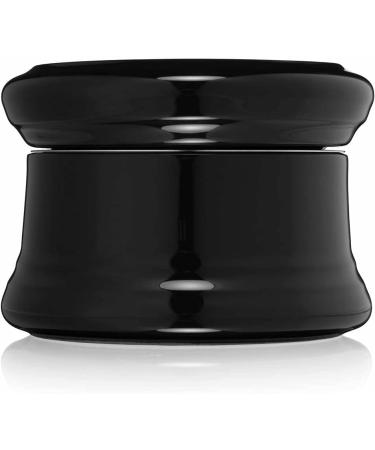 Edwin Jagger RNL06 Black Beard Soap Dish with Lid & Stainless Steel Inner Lining - Premium Grooming Accessory | International Shipping Available - Buy Online on GoSupps.com