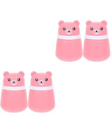 4 Pcs Body Powder Box Baby Powder Puff Baby Talcum Powder Case Lovely Bear Baby Powder Case Newborn Pinkx2pcs 10x7cmx2pcs