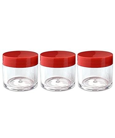 Beauticom 12 Piece Acrylic Round Clear Jars - 1 oz Creams Lotions Cosmetics Ointments | USA Made Flat Top Lids - Buy Online on GoSupps.com