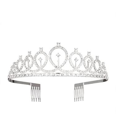 YVPSI Silver Tiaras and Crowns Princess Tiaras Crowns Rhinestone Crystal Tiaras and Crowns Headband with Combs for women girls Wedding Bridal Hair accessories Party Cosplay