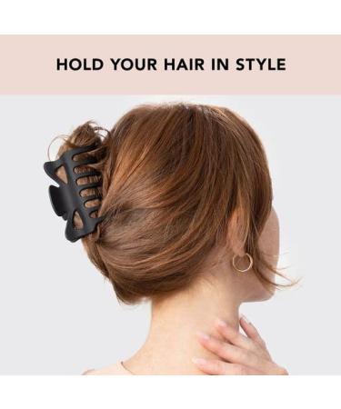 Kitsch Recycled Plastic Jumbo Claw Clips - Large Hair Clips for Women | Thick Hair Jaw Clips in Tortoise & Black (2pc Set) - Buy Online on GoSupps.com