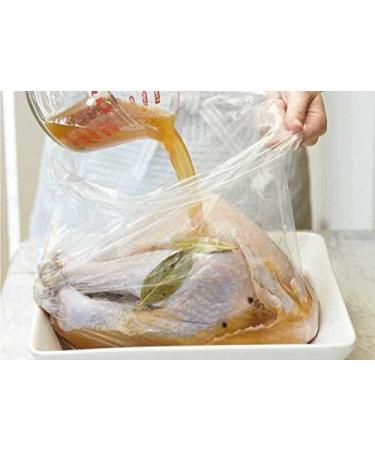 Turkey Brining Bag, 26×22, 2 Pack, Extra Large Brine Bag with 2 Strings  and 2 Larger Clips, Thickened Brining Bag Holds Up to 35 Pounds, Double