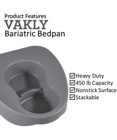 Large Bariatric Bedpan | Wide Contoured Stackable Pan | Portable & Easy to Clean for Bed-bound Patients - Buy Online on GoSupps.com