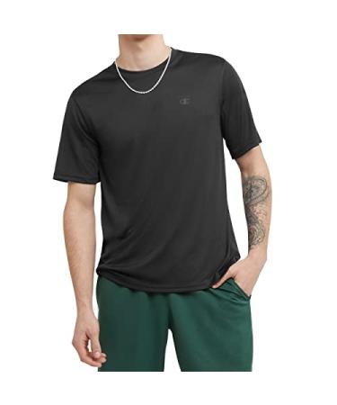 Champion Men's Double Dry Sport Tee, Crewneck Tee, Mens Short Sleeve Tee (Reg. or Big & Tall) XX-Large Black - Buy Online on GoSupps.com