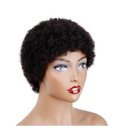 Boccte Afro Wig - Curly Short Human Hair Wigs for Black Women | Brazilian Natural Black No Cap Needed - Buy Online on GoSupps.com