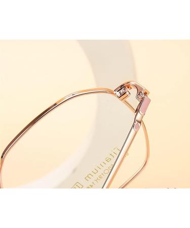 PARWANA Trendy Metal Blue Light Blocking Glasses for Women | Anti-Glare +300 Presbyopic Eyeglasses in Black & Rose Gold - Buy Online on GoSupps.com