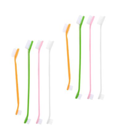 HANABASS 8pcs Double Head Dog Toothbrush Cat Care Pet Toothpaste Pet Oral Health Dual-head Brush Pp 1 count (Pack of 1) As Shown