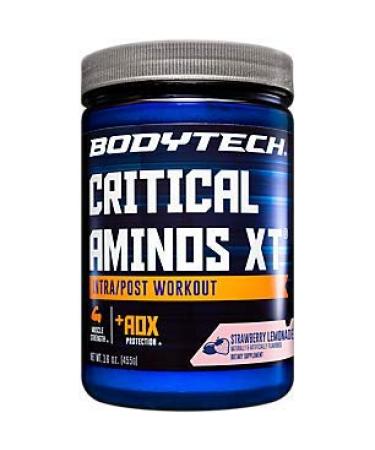 BODYTECH Critical Aminos XT Intra/Post Workout Strawberry Lemonade - Supports Muscle Recovery (15.9 Ounce Powder)
