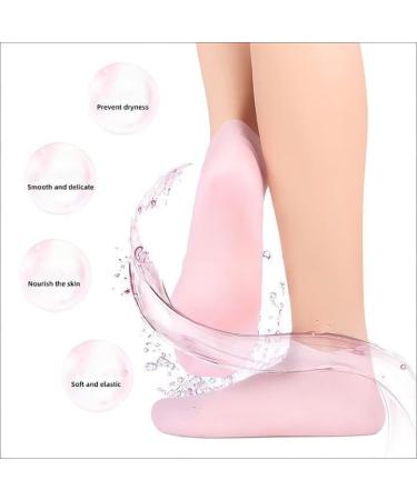 2 Pairs Women Foot Spa Pedicure Silicone Gel Moisturizer Socks for Dry Cracked Feet - Pink - Buy Online on GoSupps.com