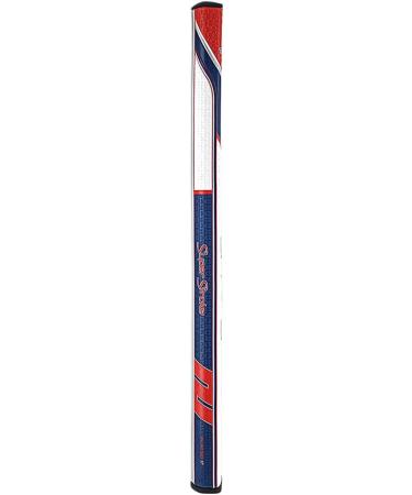 SuperStroke Traxion Flatso 17 Golf Putter Grip Red/White/Blue (Flatso 2.0) | Advanced Surface Texture for Improved Feedback and Tack | Unique Parallel Design for Minimized Grip Pressure - Buy Online on GoSupps.com