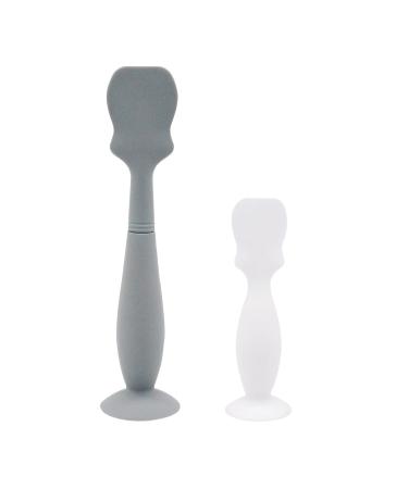 Baby Butt Paste Spatula Newborn Diaper Cream Brush Soft Silicone Applicator with Suction Base 2 Pack (Big + Small Size) B stype