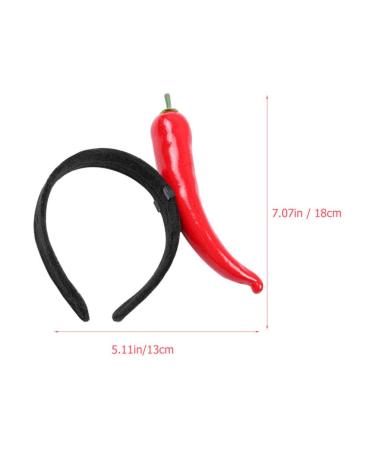 Lurrose Plush Chili Pepper Headband - Fun Vegetable Hairband for Weddings & Girls | Bridal Hair Accessories in Red - Buy Online on GoSupps.com