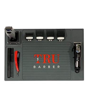 Tru barber organizer mat 48.3 x 33 cm (black) flexible PVC mat for hairdressing salon workplace beauty salon tools counter mat for clipper slip-resistant (black) - Buy Online on GoSupps.com